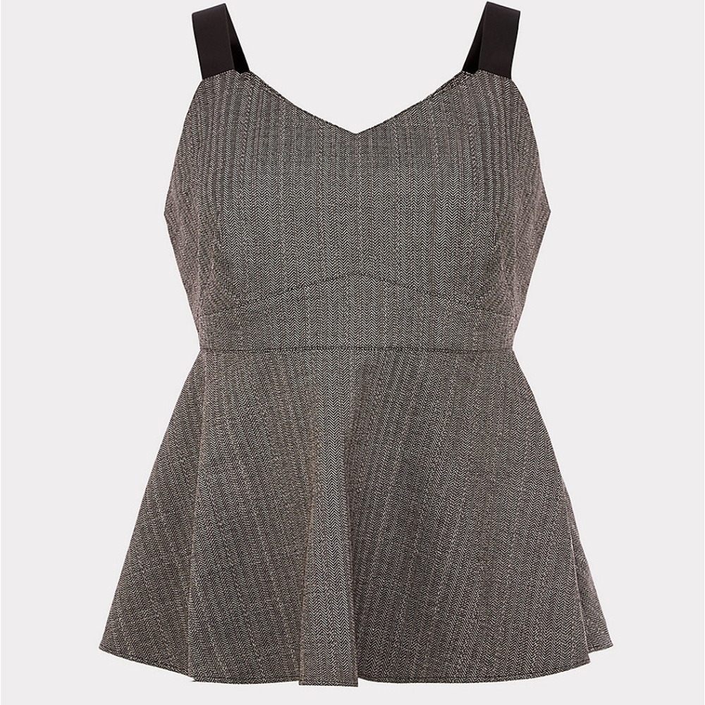 Torrid - Gray Peplum Sleevess Top - Plus